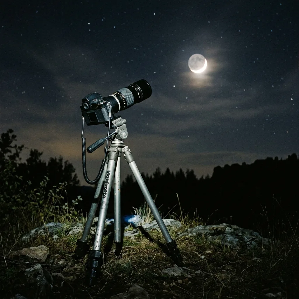Kamera und Vollmond